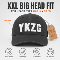 YKZG Özel Logo XXL Büyük Boy Beyzbol Şapkası 68cm Oversize Derin Tepeli %100 Pamuklu Dimili Kumaş Lüks Çizgili Koyu Gri Baba Şapkası Unisex