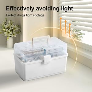 Caja de Almacenamiento Multiusos de Tres Capas, Organizador de Artículos Diversos, Caja de Medicamentos, Botiquín de Primeros Auxilios Familiar, Kit de Medicina para el Hogar - Product Image 2