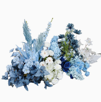 Chemin de table et centre de table en fleurs, rangée de fleurs artificielles en soie pour la décoration de mariages et de fêtes de la Fête des Mères