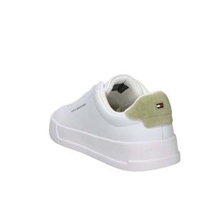 รองเท้าผ้าใบผู้ชาย Tommy รุ่น Court สีขาวเขียว ส้นสูง 3.5 ซม. แบบผูกเชือก เพิ่มความสูง ทันสมัย - Product Image 2