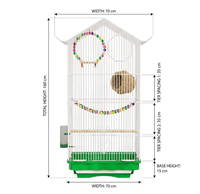 Cage à oiseaux de luxe moderne et décorative pour l'intérieur, avec design anti-évasion, transportable en voiture, idéale pour les canaris