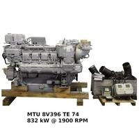 Moteur diesel marin MTU 8v396te74 de la série 396 d'origine, moteur diesel d'occasion