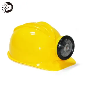Brinquedo de plástico Logotipo Personalizado de Alta Qualidade Multi-cores Do Chapéu Duro Capacete de Mineiro com Luz e Inserção Ajustável