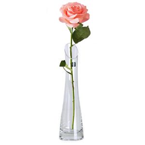 Moderne Transparent Blique Bouche Unique Bourgeon Soufflé À La Main Art Vase À Fleurs En Verre pour Table De Mariage Usage Décoratif Usine En Gros - Product Image 1