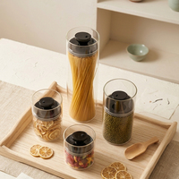 Ensemble de bocaux de conservation hermétiques en verre transparent, récipients de stockage sous vide pour pâtes, grains de café, céréales