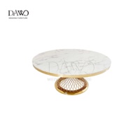Table de réception de mariage de luxe avec base en métal doré et plateau rond en marbre