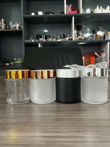 200g Transparent Matte Black <b>Glass</b> <b>Jar</b> - Cosmetic Storage Container - Product Image 6