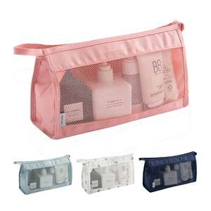 Bolsa de Cosméticos de Viaje Impermeable con Cierre de Cremallera y Diseño de Dibujos Animados, Bolsa de Maquillaje Portátil de Malla de Poliéster Personalizada - Product Image 1