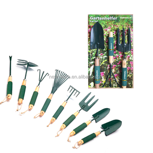 <span class=keywords><strong>Set</strong></span> di Attrezzi da Giardinaggio con Rastrello, Vanga, Paletta e Forcone, Utensili per Manutenzione di Piante in Vaso e Paesaggistica, Manico in Legno con Impugnatura in Morbida Schiuma - Product Image 3