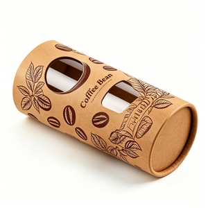 cycled Kraft Paper Tube with <b>Transparent</b> clear PVC Cylinder Aluminum Foil Gift Food Coffee Bean <b>Box</b> Packaging Cream Bottle - Product Image 3