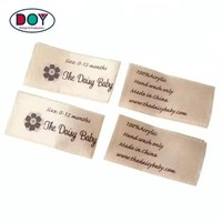 Logo personnalisé bordure tissée 100% ruban polyester sérigraphié étiquettes en satin d'entretien bon marché pour bébé tissu
