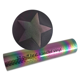 Easyweed alta densidad térmica <span class=keywords><strong>Flex</strong></span> 3D Techno Puff PU Material calor prensa hierro vinilo rollos para ropa transferencia de calor - Product Image 4