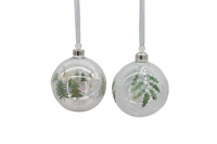 Handgemaakte antieke imitatie glazen kerstboom scène hanger 8cm voor decoratie glasambachten