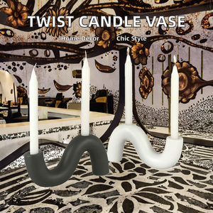 Porte-bougie en céramique écologique avec impression découpée pour la décoration intérieure - Product Image 2