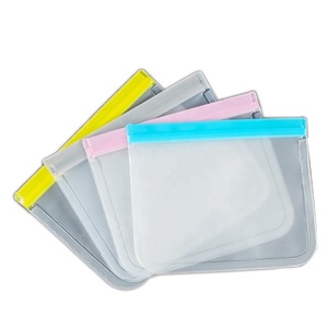 Food Grade Thick Reusable Vacuum Space Freezer Zip Lock PEVA Silicone Food Storage Bag