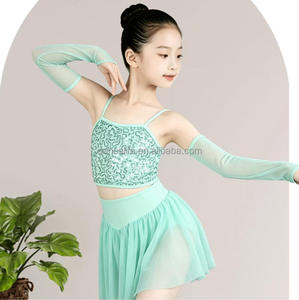 Tutu de ballet vert deux pièces pour performance scénique, robe de danse de ballet la moins chère, tenue de danse de scène pour ballerine pour filles - Product Image 6