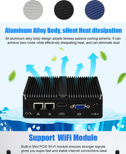 Cele-Ron J4125 <span class=keywords><strong>Pc</strong></span> sin ventilador Dual LAN Dual RS232 COM Puerto DDR4 <span class=keywords><strong>RAM</strong></span> M.2 NVME Mini <span class=keywords><strong>Pc</strong></span> Soporte Montado en la pared - Product Image 3