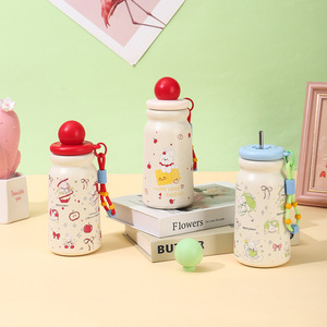 Creative Floating Insulated Water Bottle 500Ml Screw Cap With Strap For Students School Use - Product Image 1