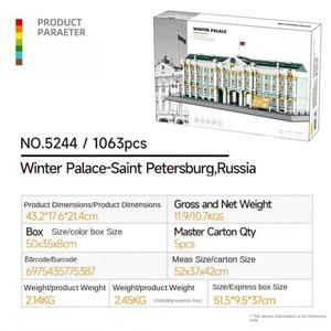 Wange Good Selling OEM Winter Palace Saint Petersburg Russia Architectural Building <b>Blocks</b> <b>Plastic</b> Construction Toy Creative - Product Image 2