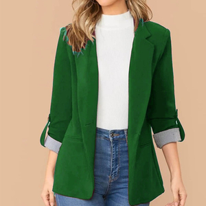 Fashion Splicing Lapel Slim One <b>Button</b> Cardigan Temperament Women's <b>Suit</b> Fashion - Product Image 3