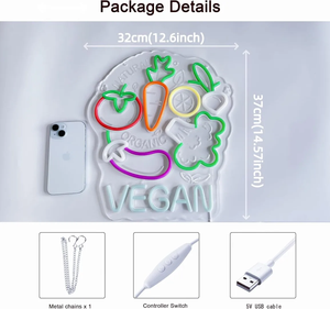 Vegan cửa hàng trang trí biểu tượng tùy chỉnh <span class=keywords><strong>led</strong></span> neon ánh sáng dấu hiệu cho trong nhà/ngoài trời quảng cáo dễ dàng cài đặt thanh đám cưới bán buôn - Product Image 2