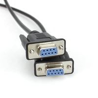 Cable blindado personalizable DB9 hembra a hembra RS232 1M con conectores niquelados para dispositivos DTE de automatización industrial