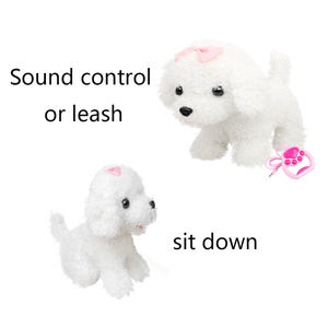 2024 Valentinstagsgeschenk elektrisches Plüsch-Haustier-Spielzeug mit gehendem Wiggingschwanz weißes Haustier-Welpen-Spielzeug für Mädchen Tierspielzeug - Product Image 4