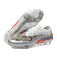 Chaussures de football professionnelles de haute qualité pour hommes et enfants, en tricot, coupe basse, crampons de football d'extérieur FG pour terrain ferme, baskets athlétiques