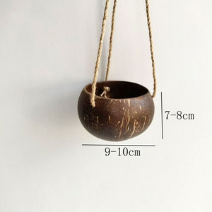 Coquille de noix de coco créative panier suspendu pot de fleur de noix de coco décoration de <span class=keywords><strong>balcon</strong></span> - Product Image 5