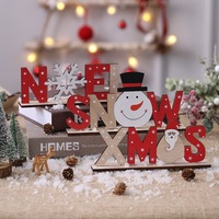 Décoration de table de Noël en bois, signe de Noël avec Père Noël, bonhomme de neige et rennes, centre de table pour la décoration de la maison pendant les fêtes