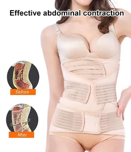 Hot Sale Breathable Slimming Waist Support Abdominal Belt 3 In 1 Postpartum Belly Wrap