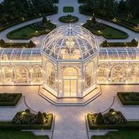 Villa Dôme, Verrière, Serre en Verre, Pergola, Jardin d'Hiver Extérieur Étanche 4 Saisons, Cadre en Aluminium Écologique, Résistant aux Ouragans