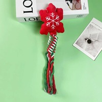 Jouet en peluche sonore pour chien en coton, thème Noël (Père Noël, Bonhomme de neige), résistant aux morsures et pour le nettoyage des dents