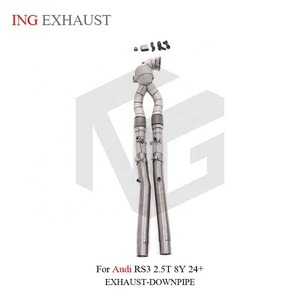 Tubo de Escape ING SUS304 para <span class=keywords><strong>Audi</strong></span> <span class=keywords><strong>RS3</strong></span> 8Y 2.5T EA855 Evo 400PS <span class=keywords><strong>2020</strong></span>+ |   Tubo de Alto Flujo de 76 mm con Protección Térmica Completa al por Mayor - Product Image 3