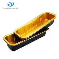 Foil Tray Box Aluminum 1060mm Foil Containers Black Gold 300*106*55mm Rectangular Tray for Aluminum Foil Containers