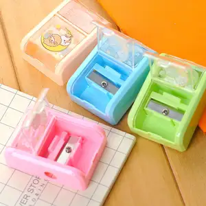 Classic customized small manual one hole school color pencil sharpener for pencil with eraser for Students kids office