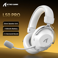 Casque de jeu sans fil Attack Shark L50PRO, léger, tri-mode, avec microphone, circum-auriculaire