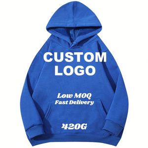 Sudadera con Capucha Unisex Huacotton Silver 420G, Forrada de Felpa, Bordada, ODM, Manga Larga, Color Sólido, para Parejas, Venta al Por Mayor - Product Image 1