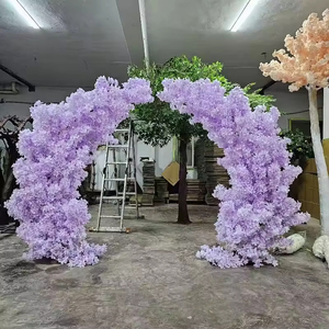 Bán Buôn 7ft Màu Hồng Trắng Trong Nhà Hoa Nhân Tạo Hoa Đứng Hoa Anh Đào Cây Vòm Cho Đảng Trang Trí Đám Cưới - Product Image 6