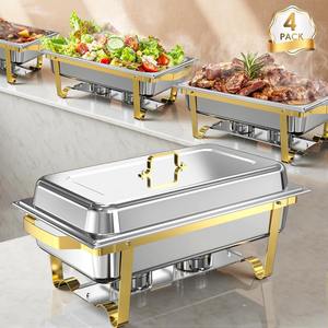 Recipientes para Buffet de 11QT, Calentadores de Comida de Acero Inoxidable para Fiestas, Suministros para Catering, Exhibición de Buffet - Product Image 1