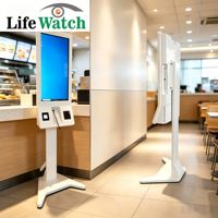 Kiosco de Autoservicio de 22 Pulgadas con Pantalla Táctil LCD para Restaurantes de Comida Rápida, con Impresora Térmica de 80 mm, NFC, Escáner de Códigos QR y de Tickets