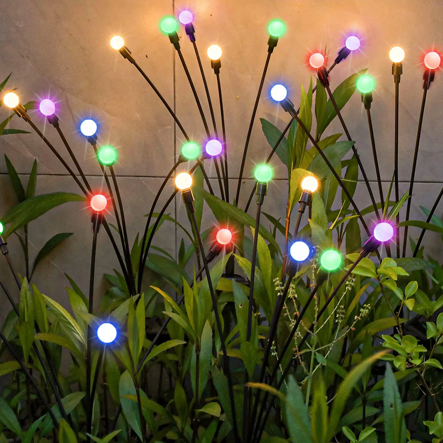 Decorative Solar Powered Garden Lights Firefly Lights on a Stick Swaying by Wind for Yard Patio Pathway Decoration Light