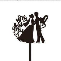 Heiße Mr. & Mrs. Acryl-Cake-Topper Tortendekoration für Hochzeiten Gold Schwarz Mr. & Mrs. Acryl-Hochzeits-Topper