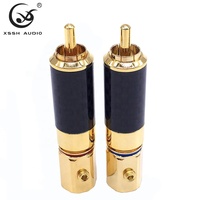 YIVO XSSH Audio bricolage OEM Home cinéma HiFi coque en Fiber de carbone plaqué or 24K 11mm fil RCA prise Max connecteurs Jack"
