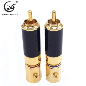 YIVO XSSH Audio bricolage OEM <span class=keywords><strong>Home</strong></span> cinéma HiFi coque en Fiber de carbone plaqué or 24K 11mm fil RCA prise Max connecteurs Jack" - Product Image 6