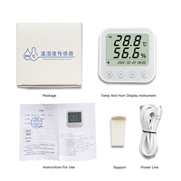 Thermomètre et hygromètre numérique de laboratoire, pour entrepôt, atelier, pharmacie, avec USB et sonde de capteur, 1 pièce