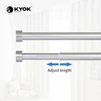 Tringle à rideau en aluminium mat KYOK avec clip pour rideau, glisse flexible et lisse, longueur personnalisable pour toutes les pièces