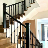 Rampe d'escalier en fer forgé de style moderne, noir mat, bronze huilé, carrée, pour balcon, balustrade intérieure