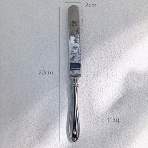 Ensemble de couverts en acier inoxydable DSF76 avec couteau, fourchette, cuillère, cuillère à café, spatule à gâteau, durable pour la maison, toutes saisons - Product Image 4