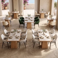 Table et chaises de salle à manger personnalisées pour pâtisserie et café, design minimaliste, plusieurs options de couleurs, résistantes à l'usure et durables